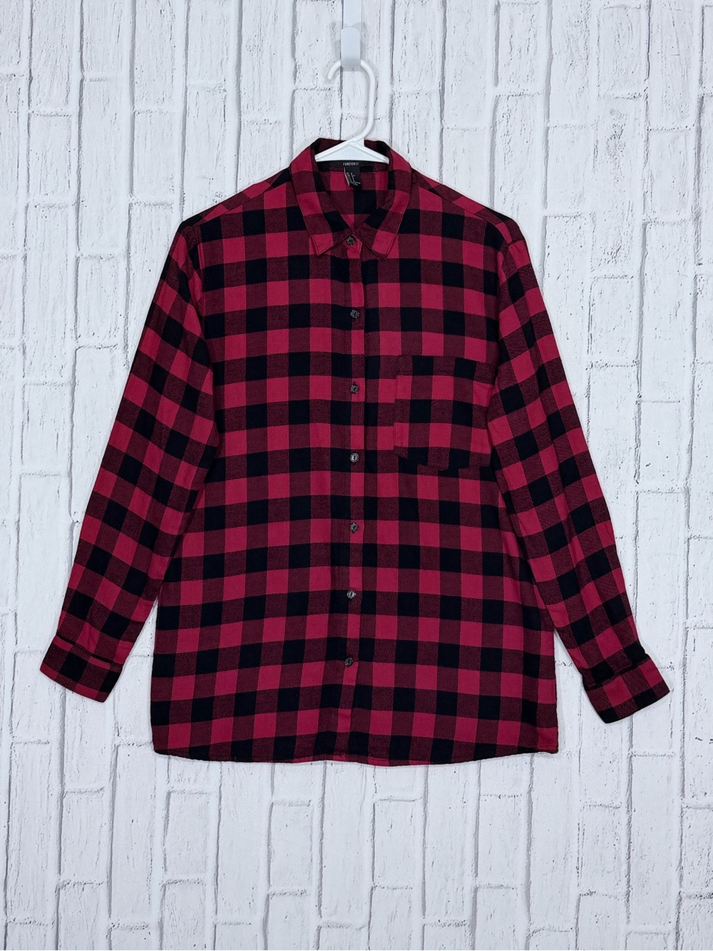 🖤 100% COTTON Forever 21 Buffalo Plaid Flannel Button Down Shirt Small